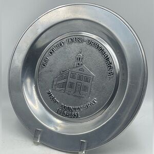 Pewter Collectible Embossed Decorative Plate: Old Court House in Orwigsburg, PA.